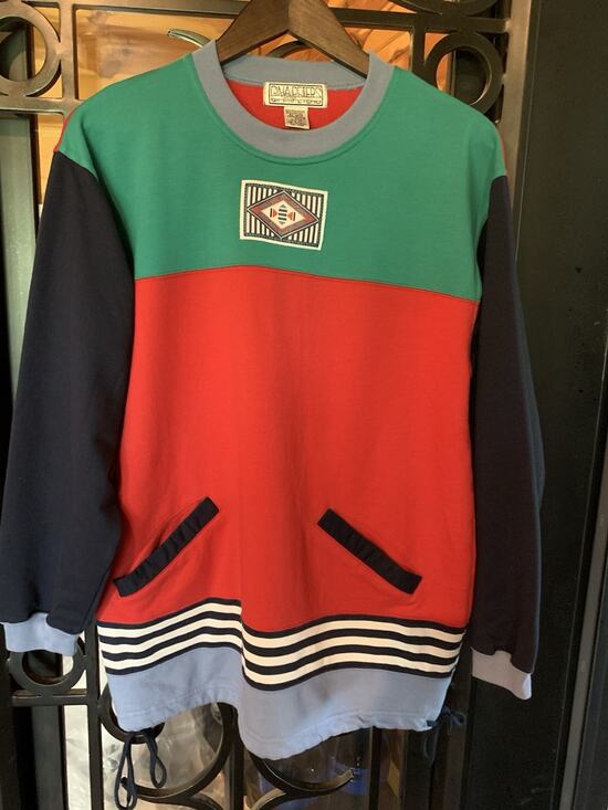 Gina Peters Sweaters - Vintage 90s Gina Peters “Crazy Yacht” Color Block Pullover Womens Oversized M
